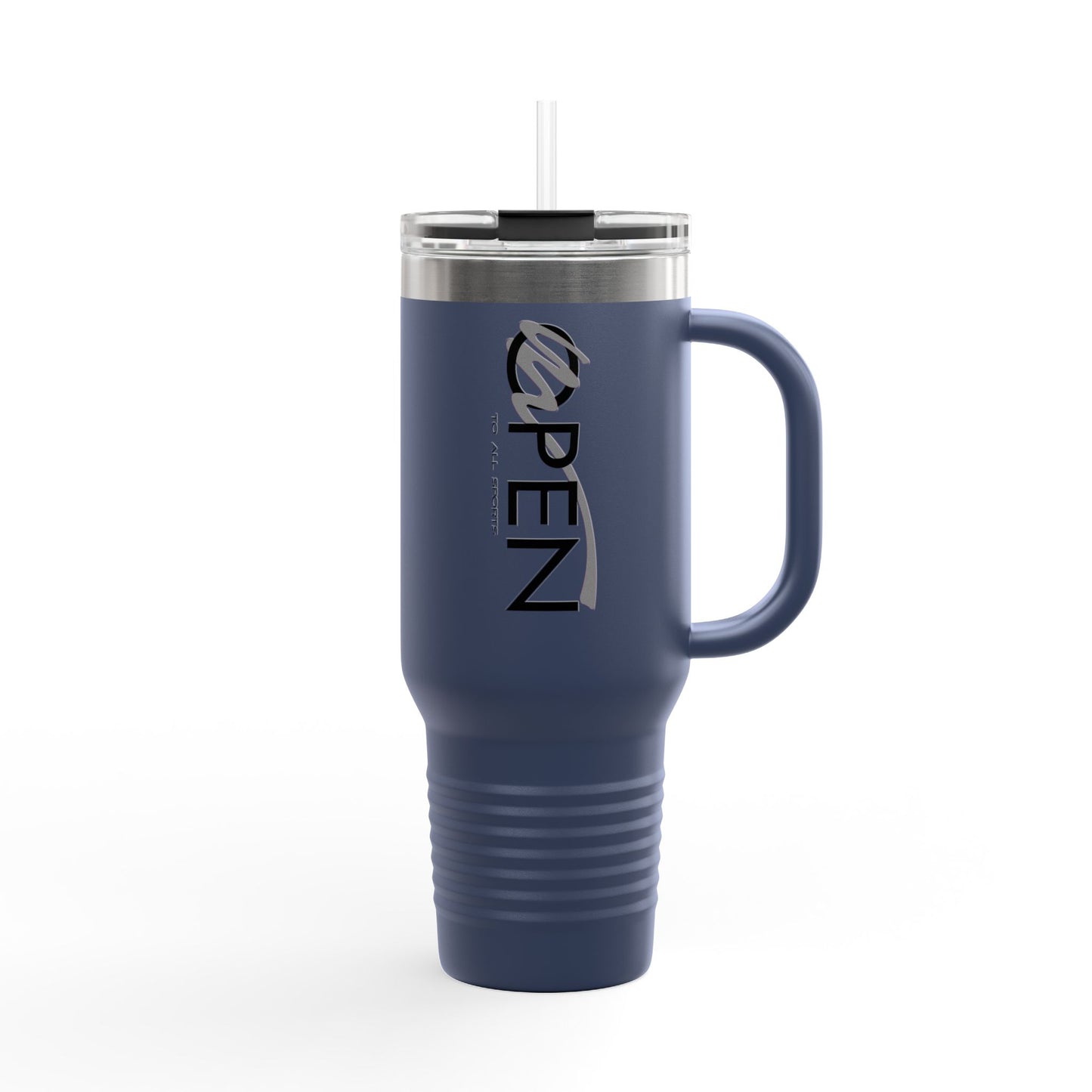 Insulated Travel Mug - 40oz 'OPEN' Design for Adventurers & Coffee Lovers