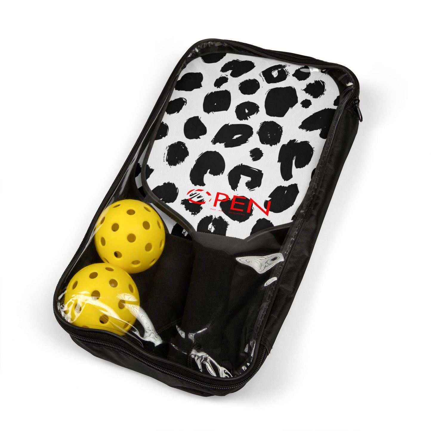 Wild Leopard Print Pickleball Kit - Fun & Stylish Paddle Set with Balls