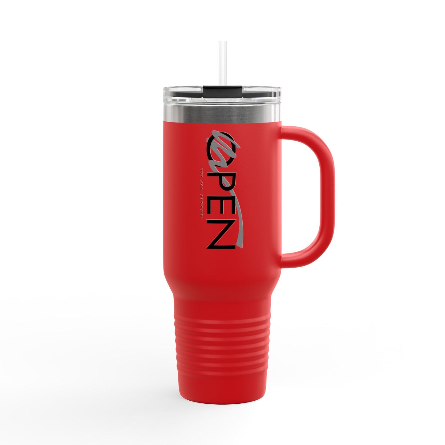 Insulated Travel Mug - 40oz 'OPEN' Design for Adventurers & Coffee Lovers