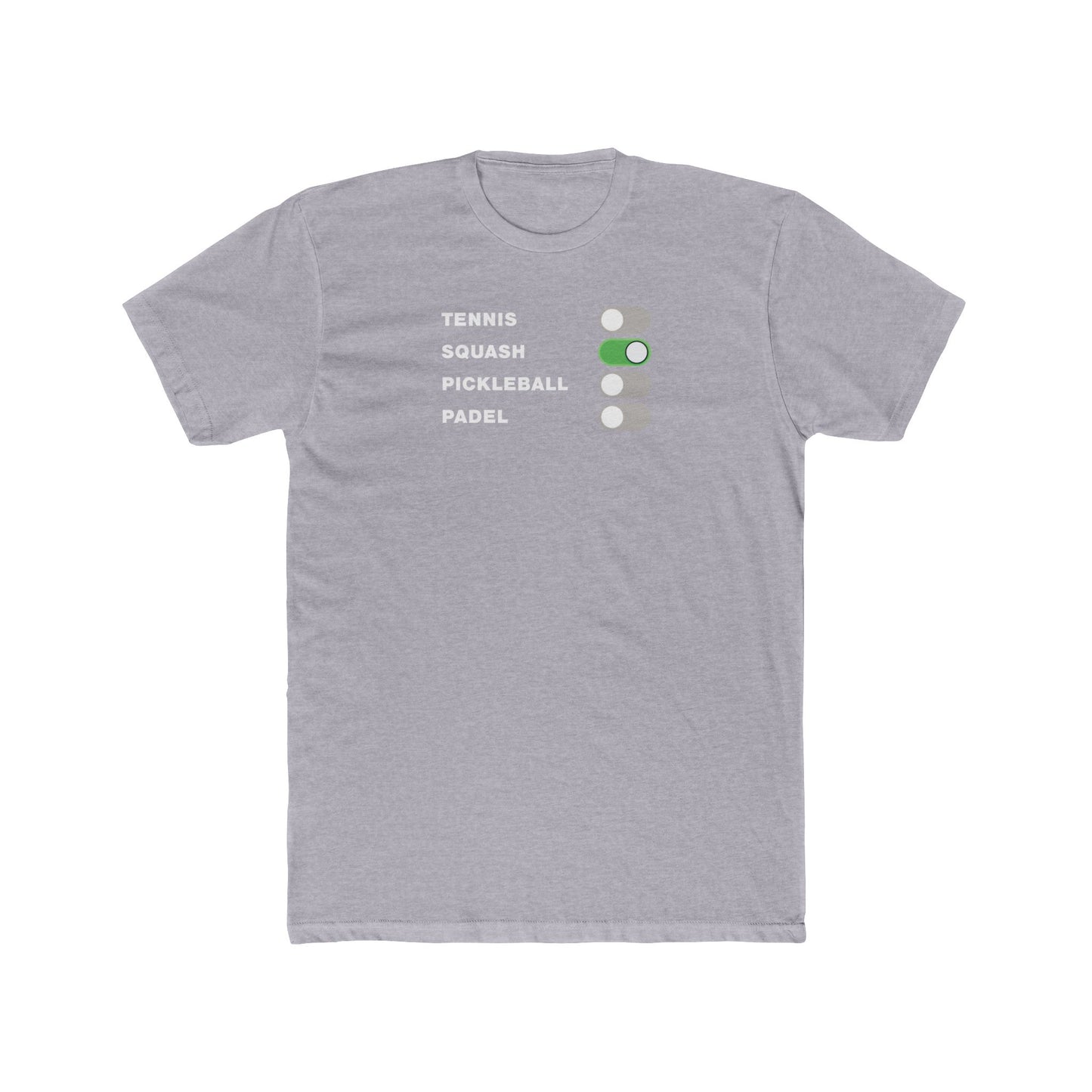 Squash On Crew Tee - Tennis, Squash, Pickleball, Padel Toggle Design