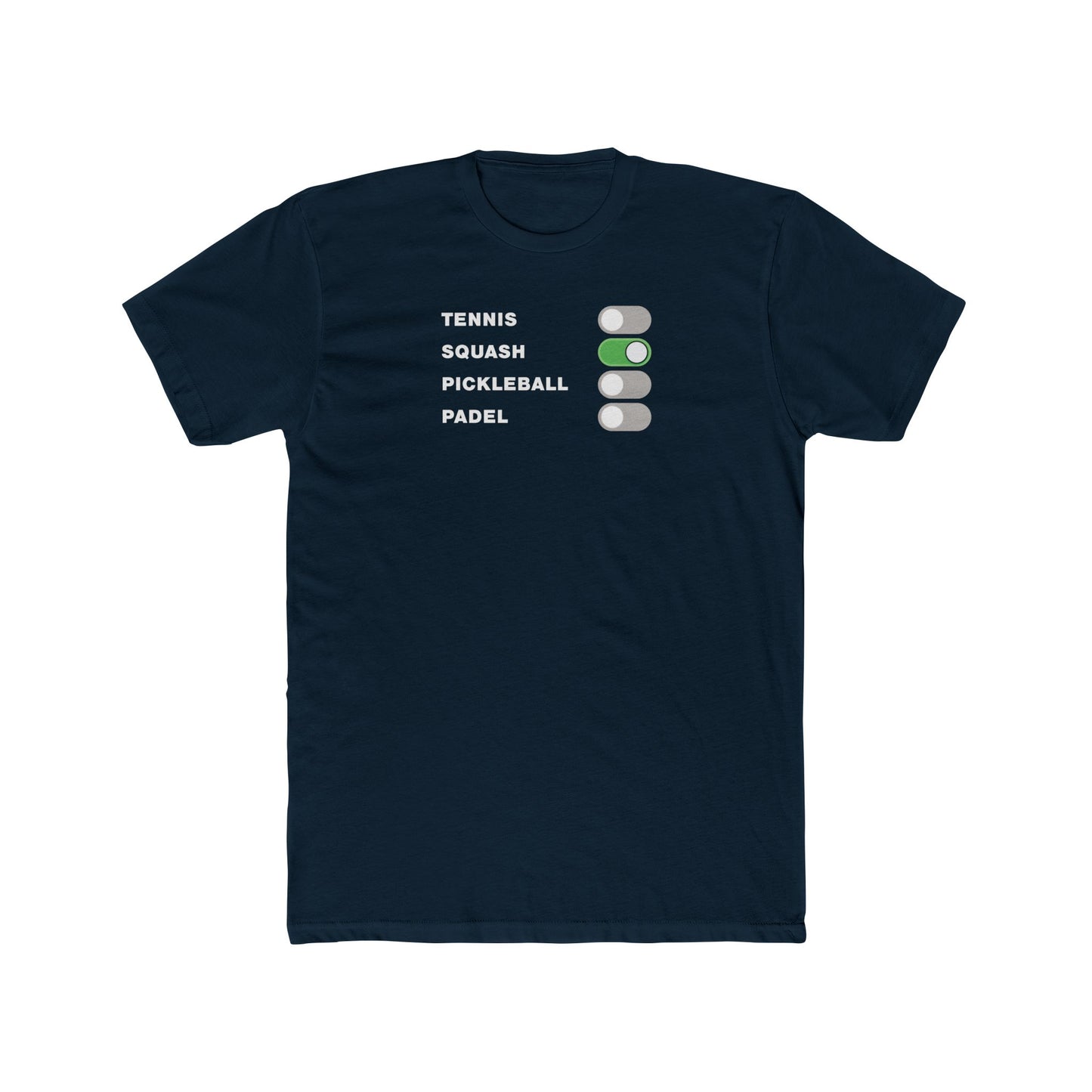 Squash On Crew Tee - Tennis, Squash, Pickleball, Padel Toggle Design