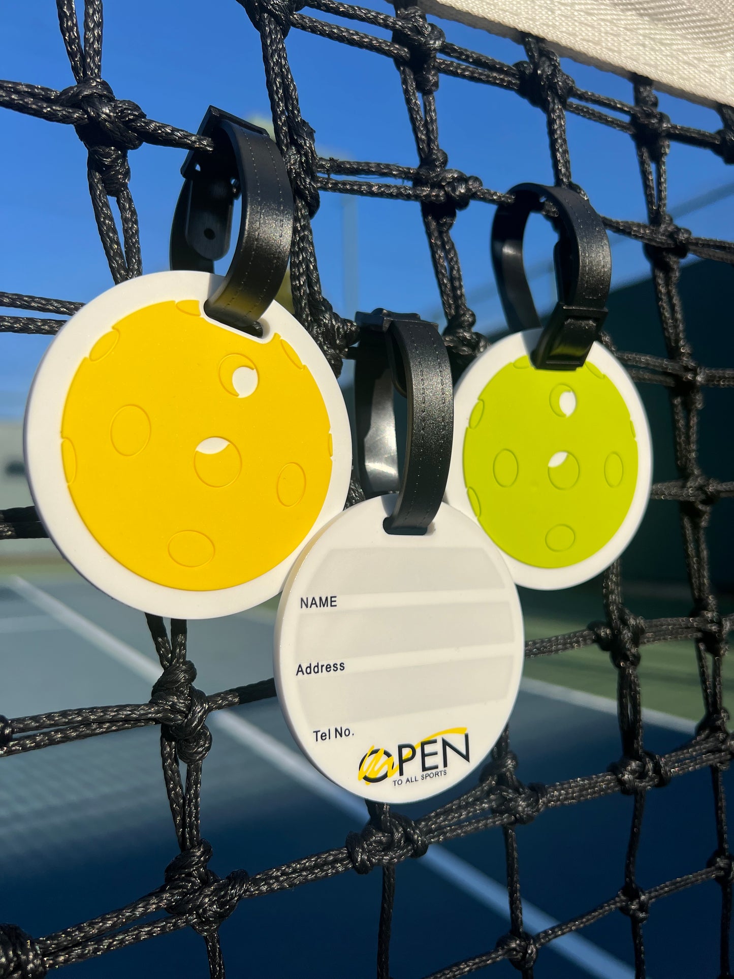 Pickleball Luggage Tag Yellow Green